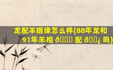 龙配羊姻缘怎么样(88年龙和91年羊相 🐛 配 🌿 吗)
